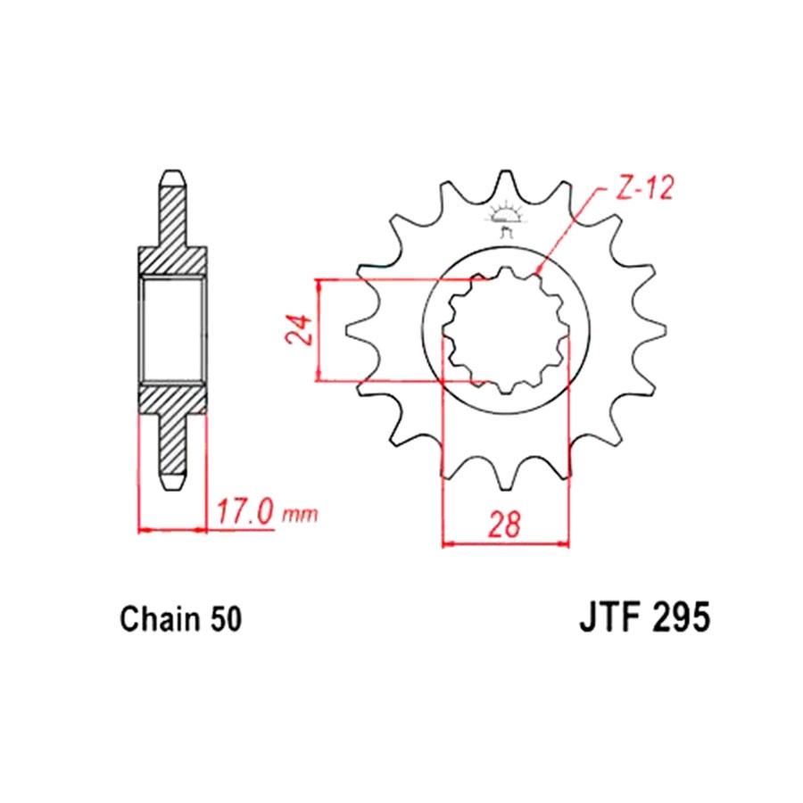 PIÑON JT 295K 15T RB 530