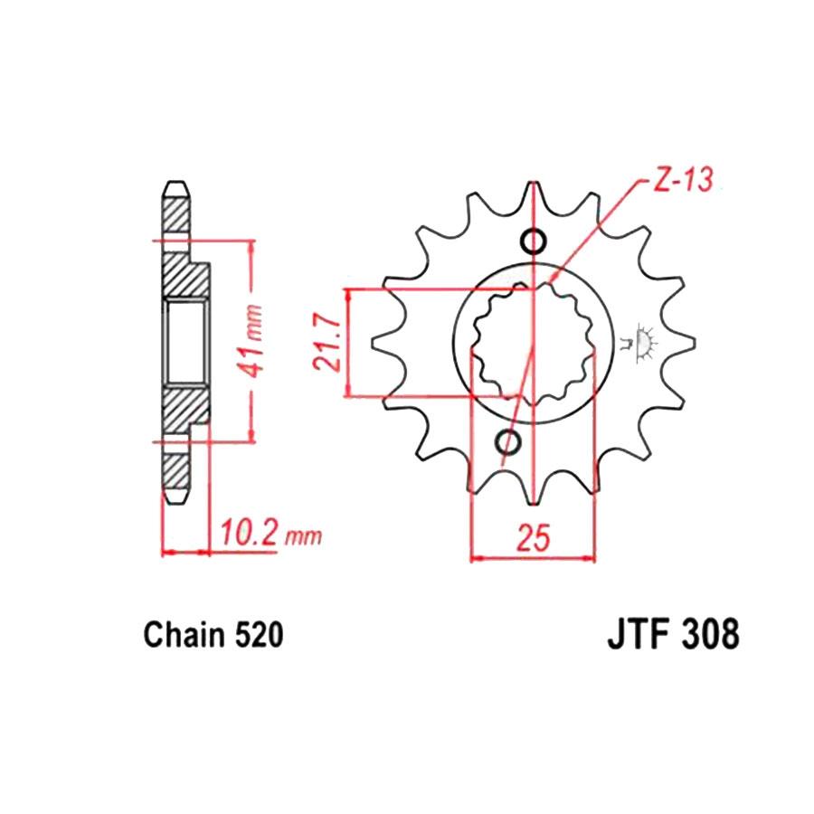 PIÑON JT 308K 15T 520 SUPERSPROX CST308X15R
