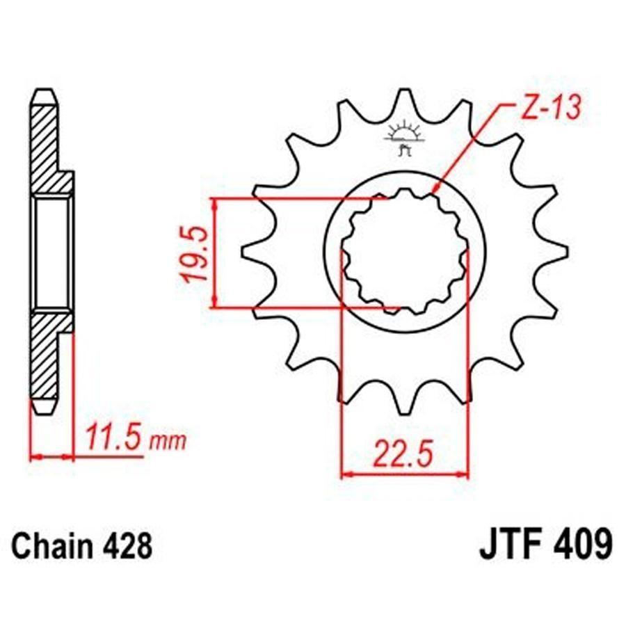 PIÑON JT 409 14T 428