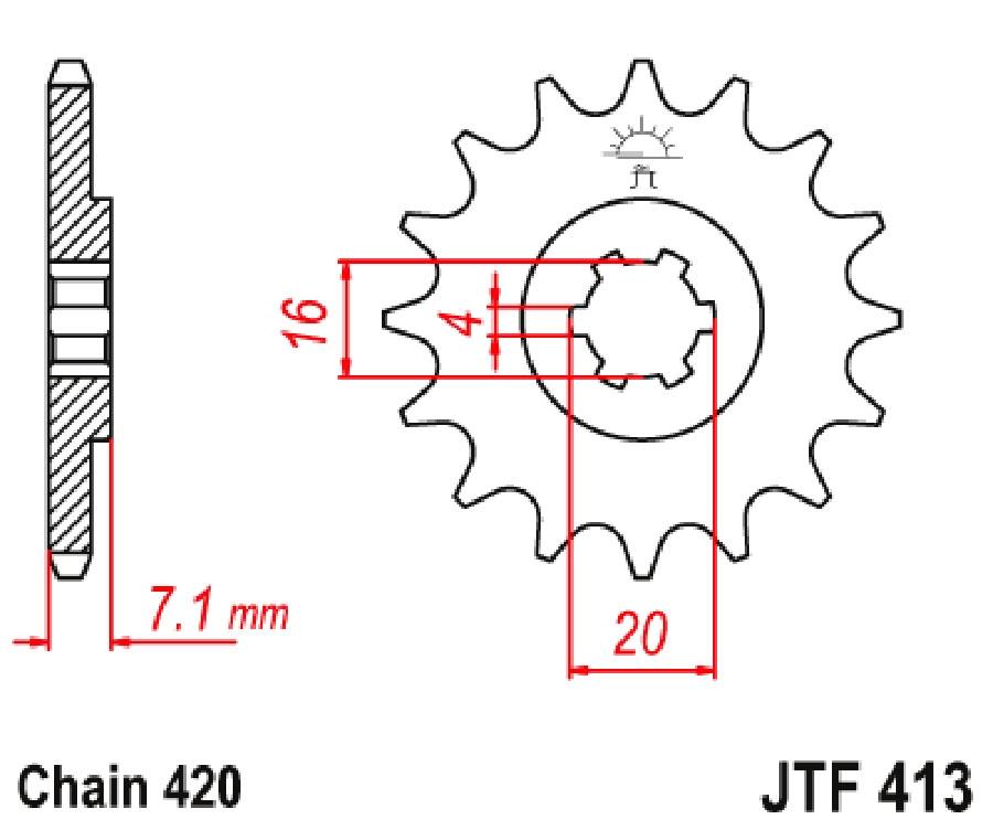 PIÑON JT 413 13T 420