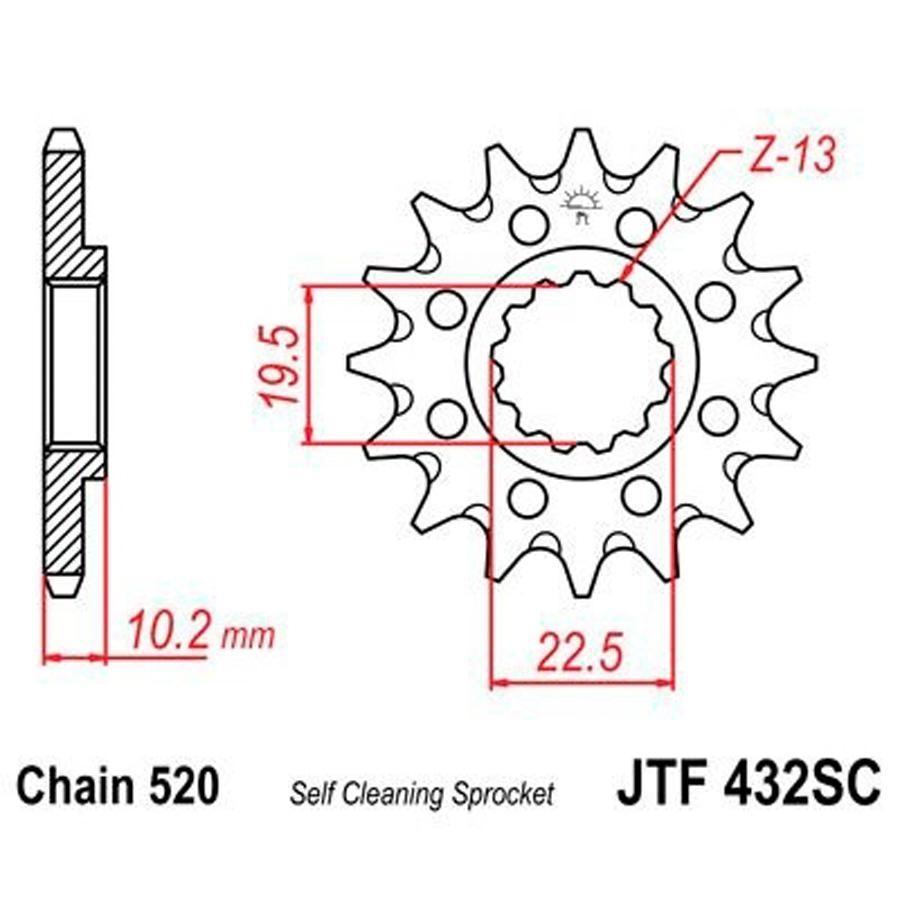 PIÑON JT 432SC15T 520  ( VALIDO PARA LAS ZONTES PASO 520 )