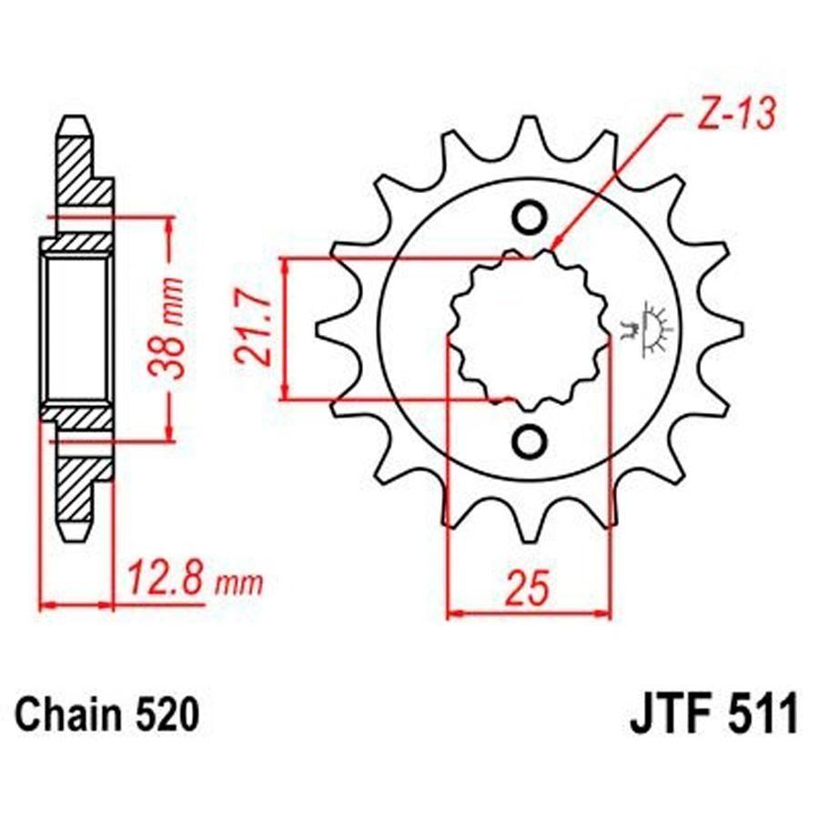PIÑON JT 511K 15T 520
