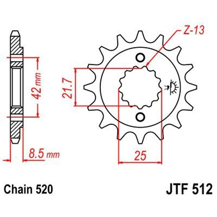 PIÑON JT 512 16T 520