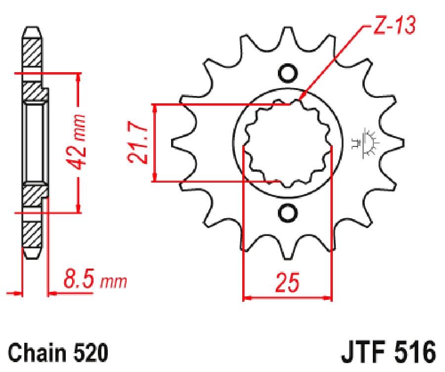 PIÑON JT 516K 13T (  512 ) 520