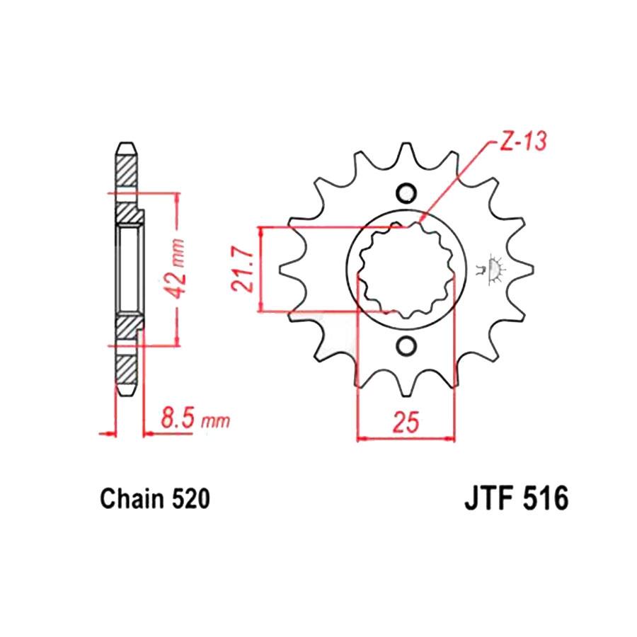 PIÑON JT 516K 16T RB (= 512 ) 520