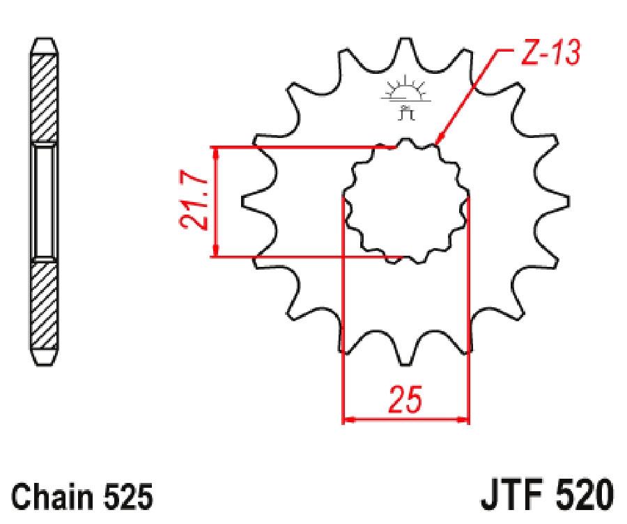 PIÑON JT 520K 15T 525 SUPERSPROX CST520X15R