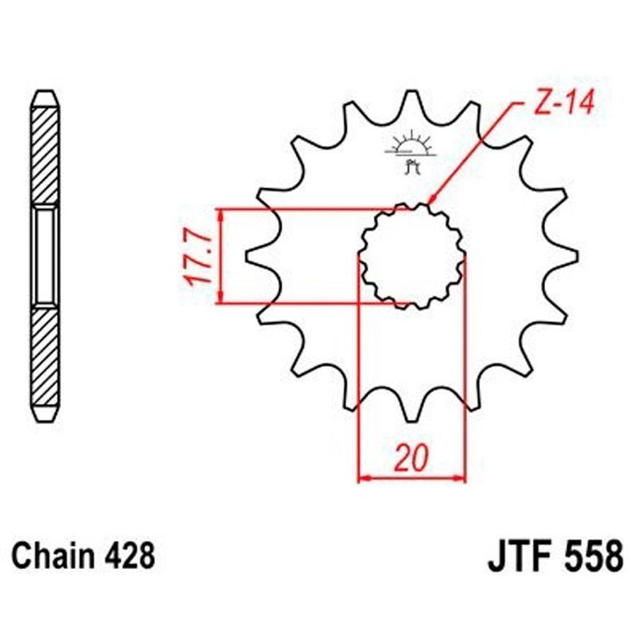 PIÑON JT 558K 16T 428