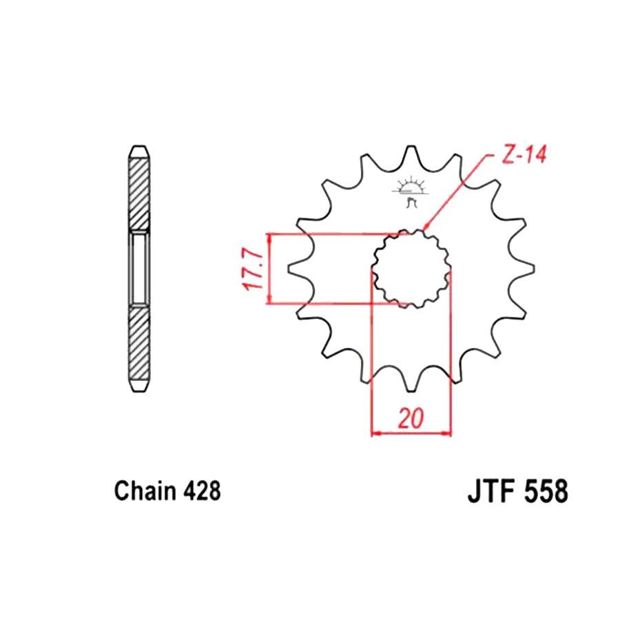 PIÑON JT 558K 16T RB 428