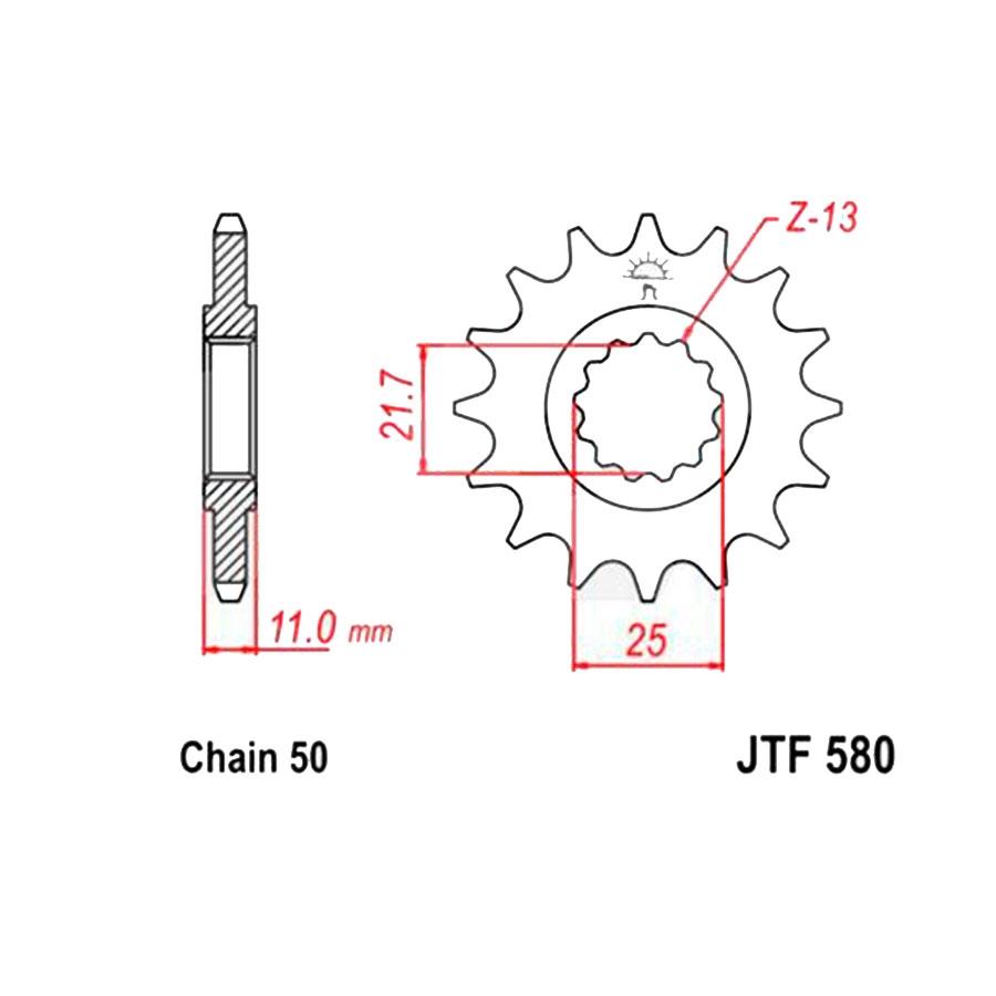 PIÑON JT 580 16T RB 530