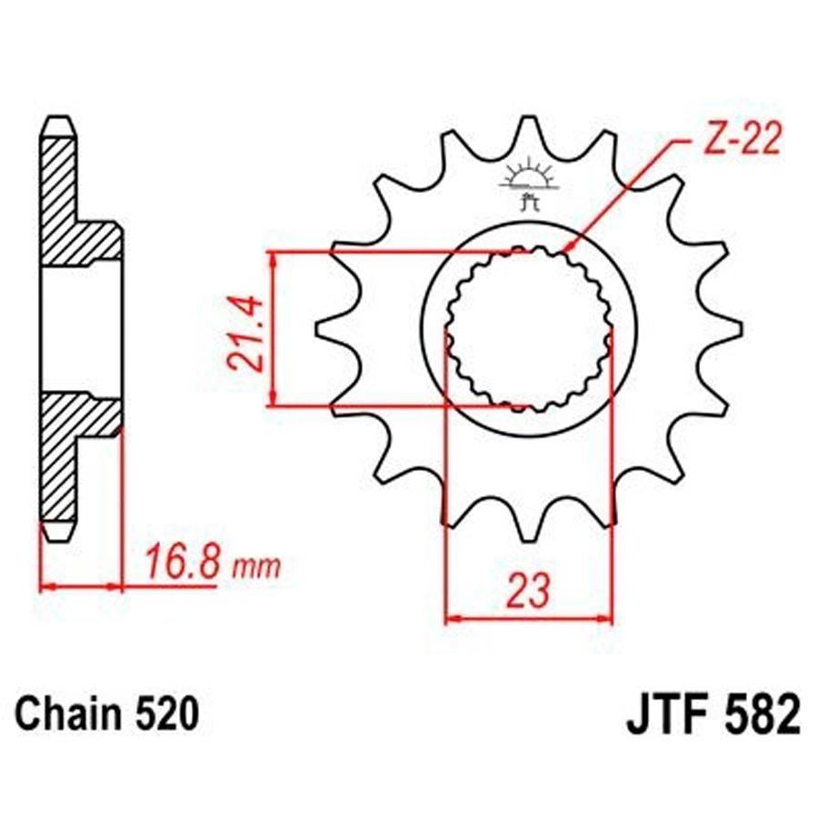PIÑON JT 582K 16T 520