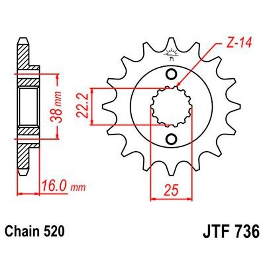 PIÑON JT 736K 14T 520