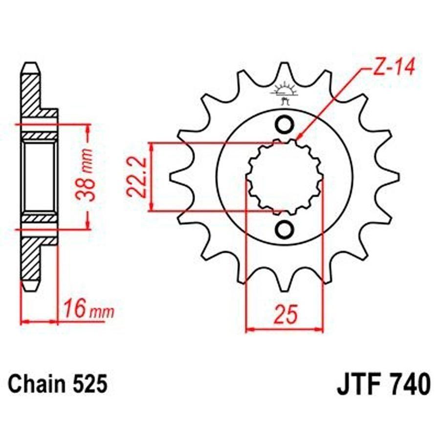 PIÑON JT 740K 15T 525