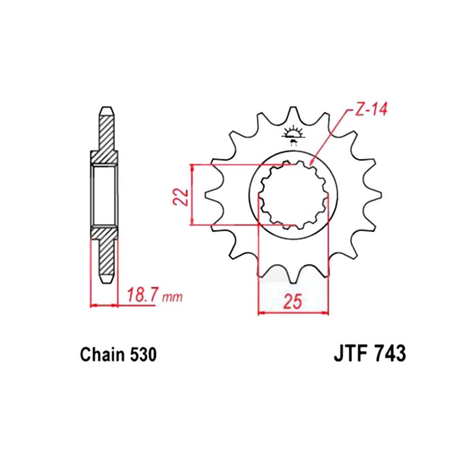 PIÑON JT 743K 15T RB 530