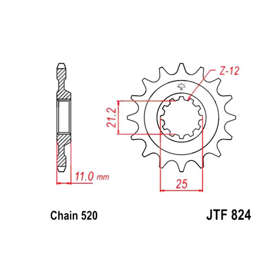 PIÑON JT 824K 15T 520 SUPERSPROX CST824X15