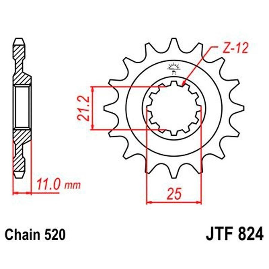 PIÑON JT 824K 16T 520