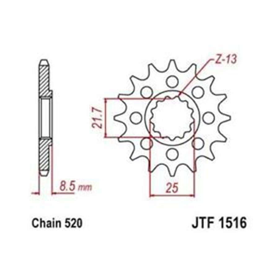 PIÑON JT F1516 17T 520