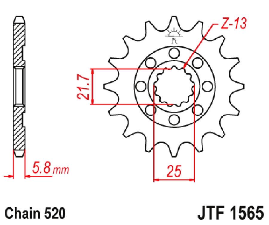 PIÑON JT 1565SC 14T 520