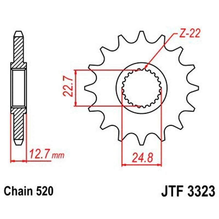 PIÑON JT 3323 22T 520