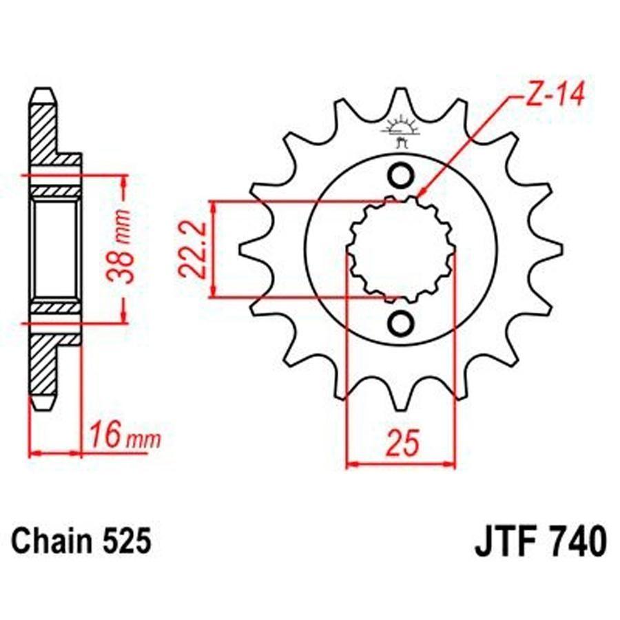 PIÑON JT 740 14T 525