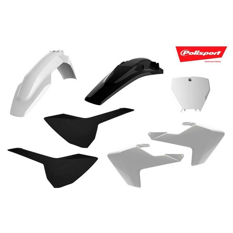 KIT PLASTICA COMPLETO POLISPORT TC/FC 16-18 BLANCO / NEGRO    90828