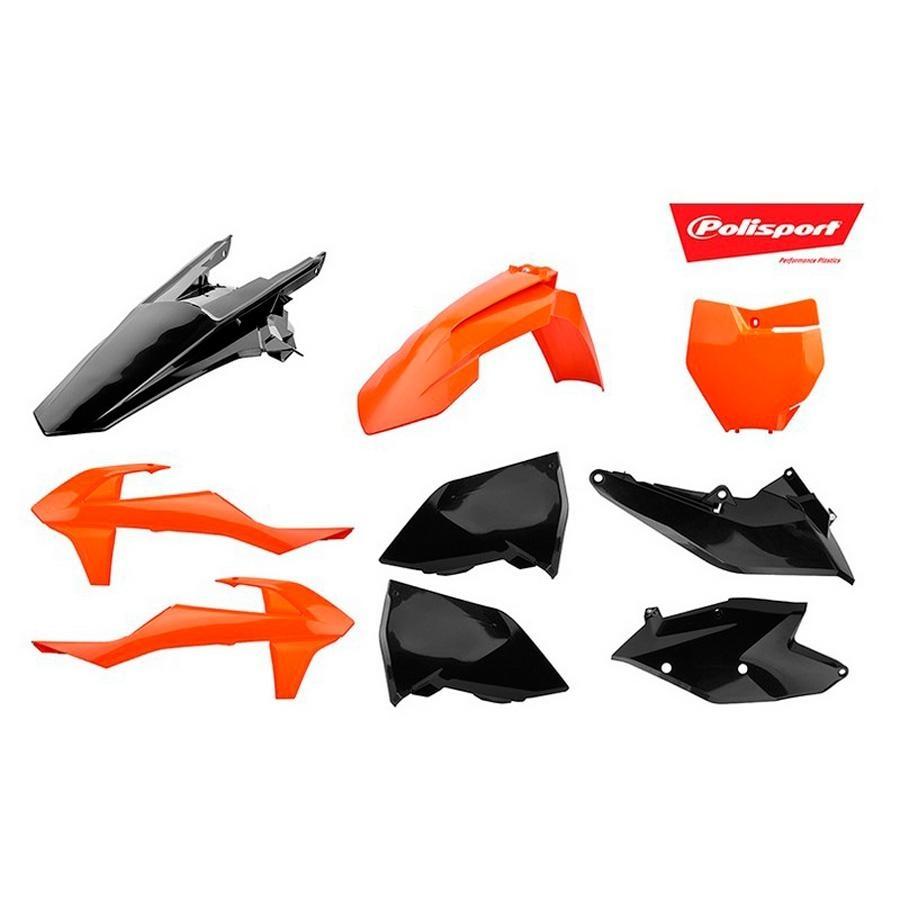KIT PLASTICA COMPLETO POLISPORT SX/SX-F 16-18 NARANJA / NEGRO    90834