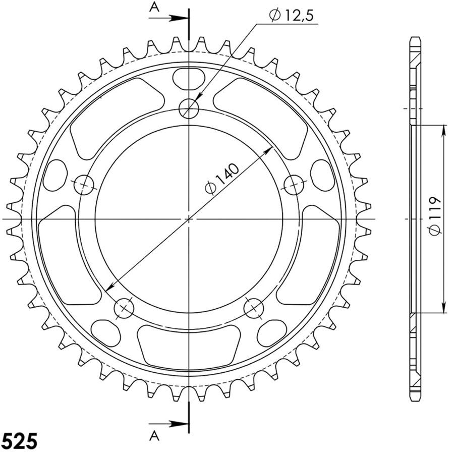 PLATO 1790K 44T  525 SUPERSPROX RFE1790X44BLK