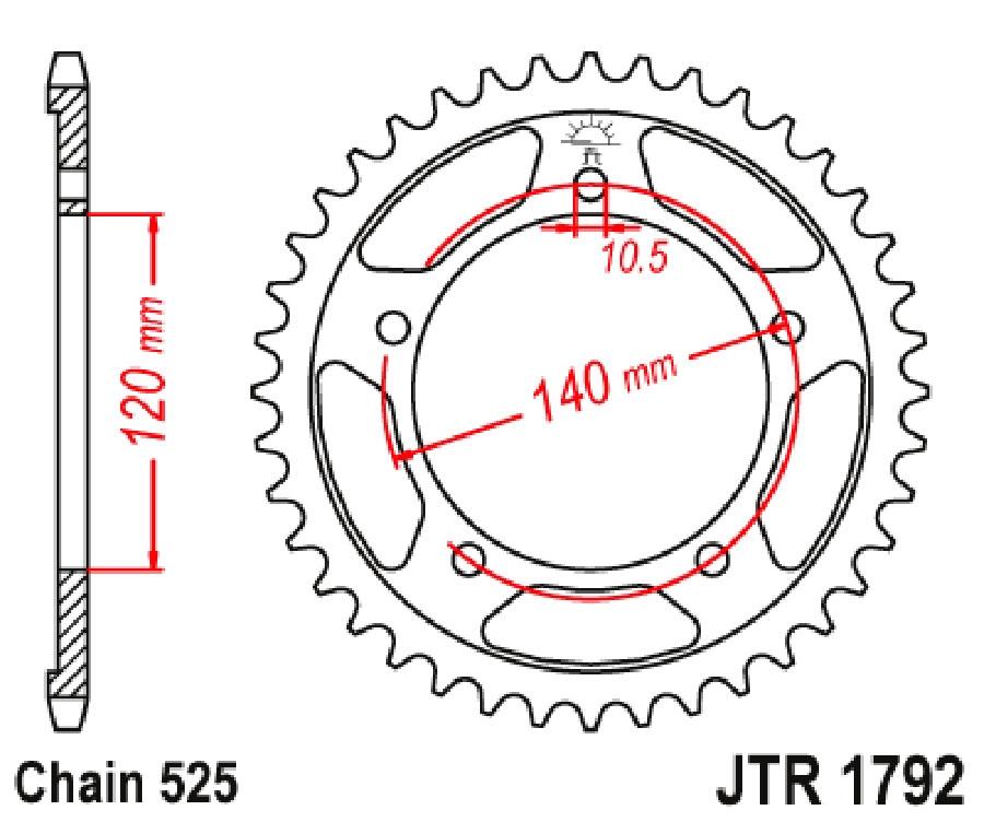 PLATO 1792K 43T  525 SUPERSPROX RFE1792X43BLK