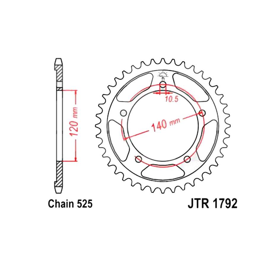 PLATO JT 1792K 42T  525 SUPERSPROX RFE1792X42BLK