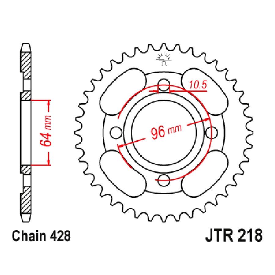 PLATO CORONA JT DE ACERO HONDA CG125 44T