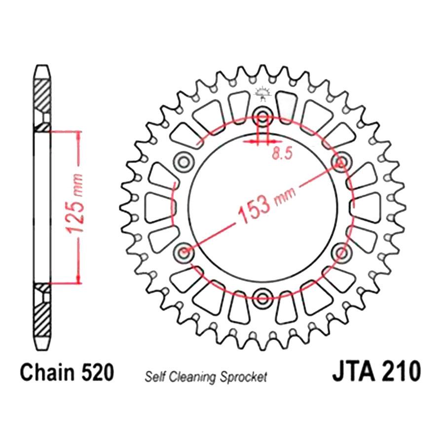 PLATO CORONA JT ALUMINIO NEGRO JT 210 CON 40T
