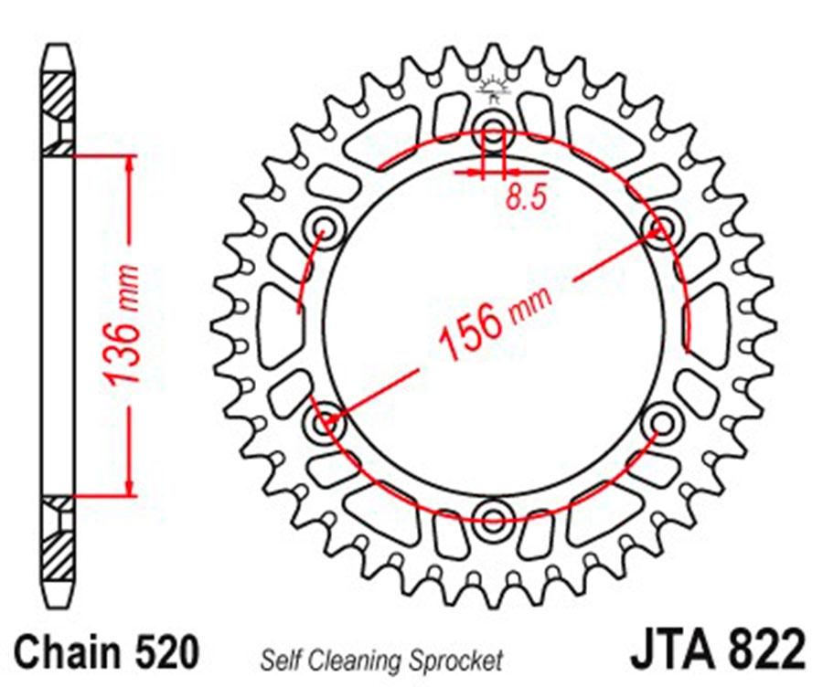 PLATO CORONA JT ALUMINIO NEGRO JT 822 CON 45T