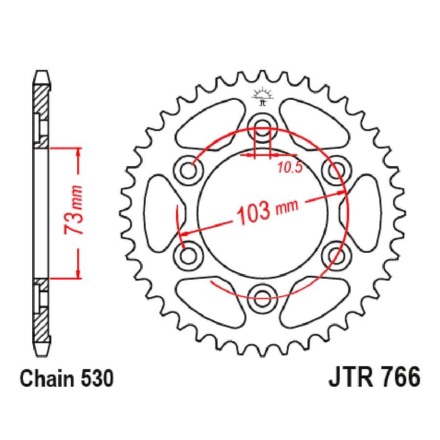 PLATO CORONA JT 530 DE ACERO CON 43T