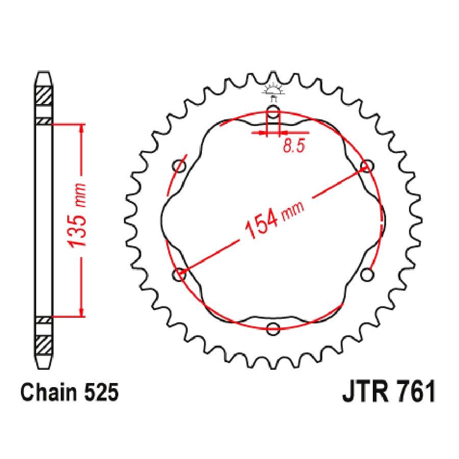 PLATO CORONA JT 525 DE ACERO CON 41T