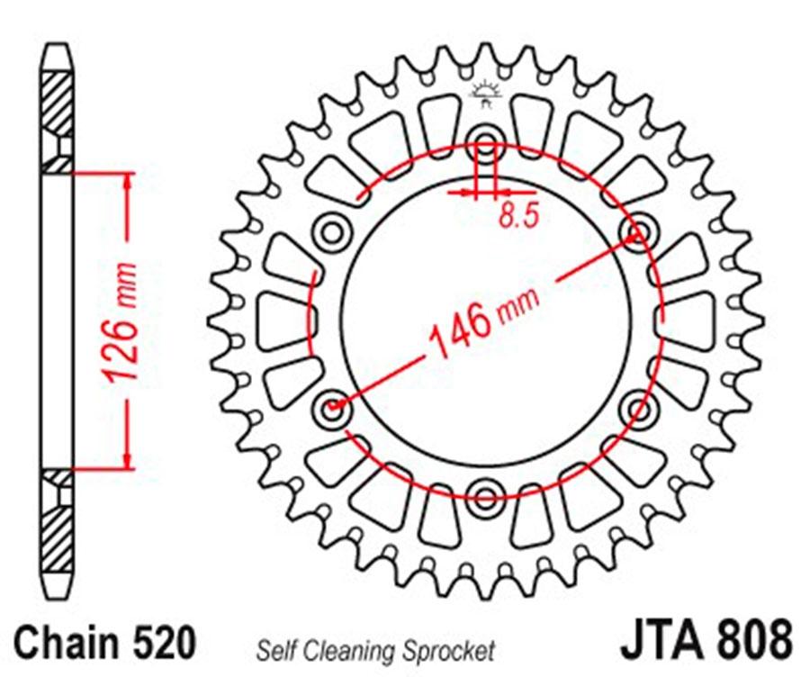 PLATO CORONA JT ALUMINIO NEGRO JT 808 CON 50T