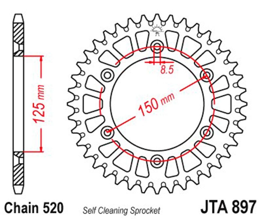 PLATO CORONA JT ALUMINIO NEGRO JT 897 CON 45T