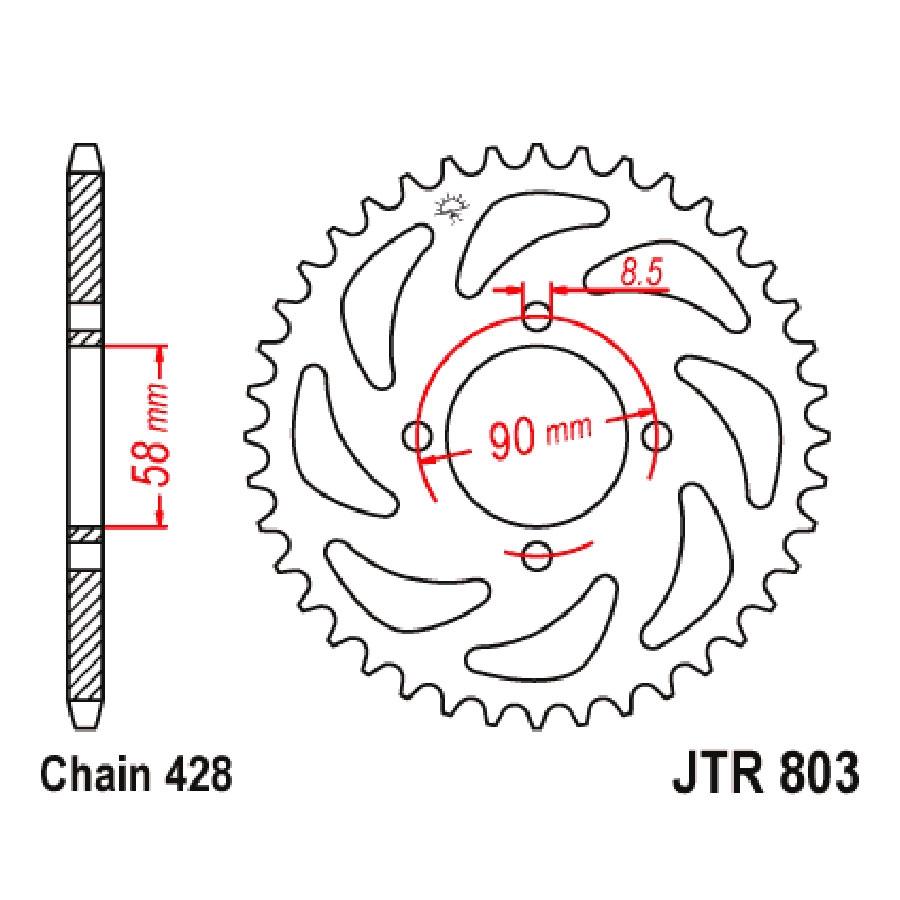 PLATO CORONA JT 803 DE ACERO CON 45T