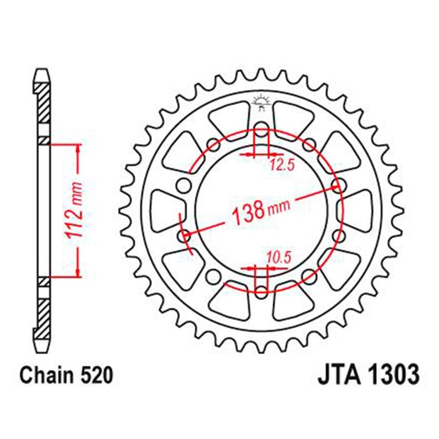 PLATO CORONA JT ALUMINIO NEGRO JT 1303 CON 50T