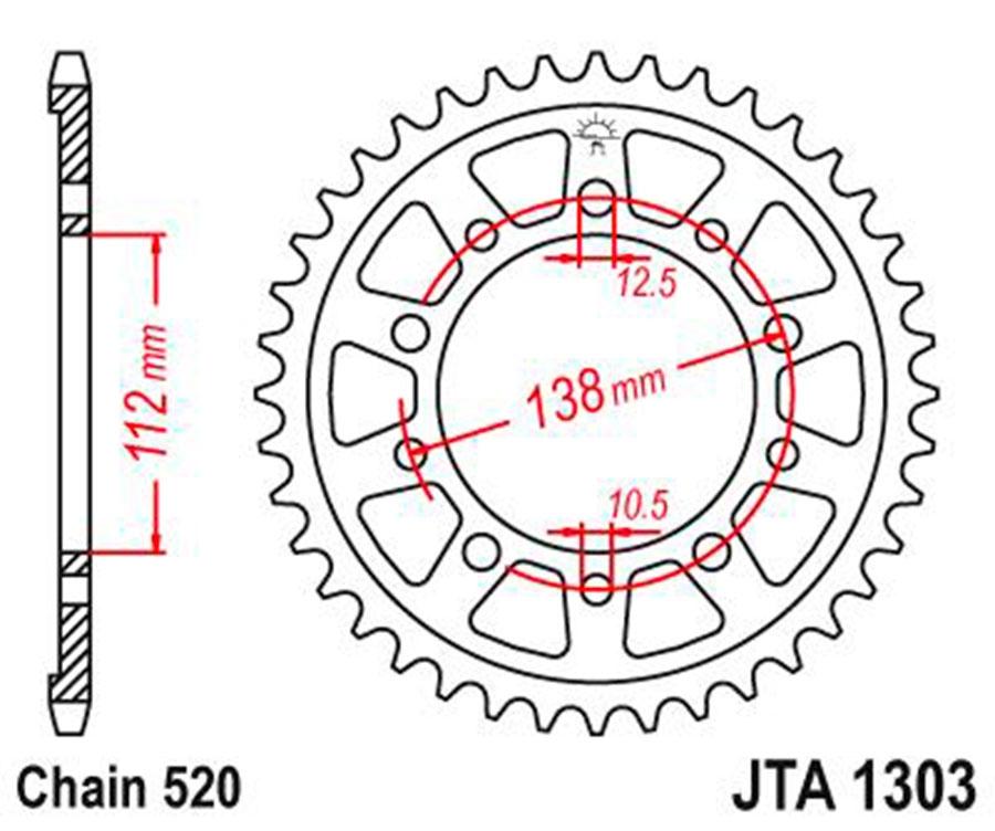 PLATO CORONA JT ALUMINIO NEGRO JT 1303 CON 43T