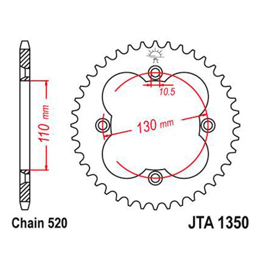 PLATO CORONA JT ALUMINIO NEGRO JT 1350 CON 38T