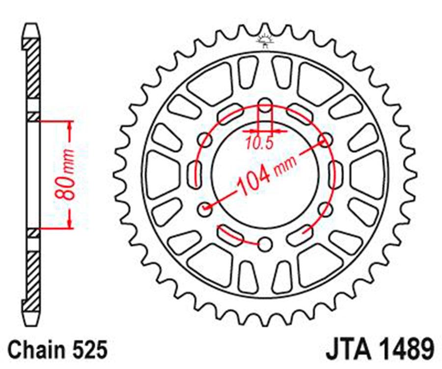 PLATO CORONA JT ALUMINIO NEGRO JT 1489 CON 44T
