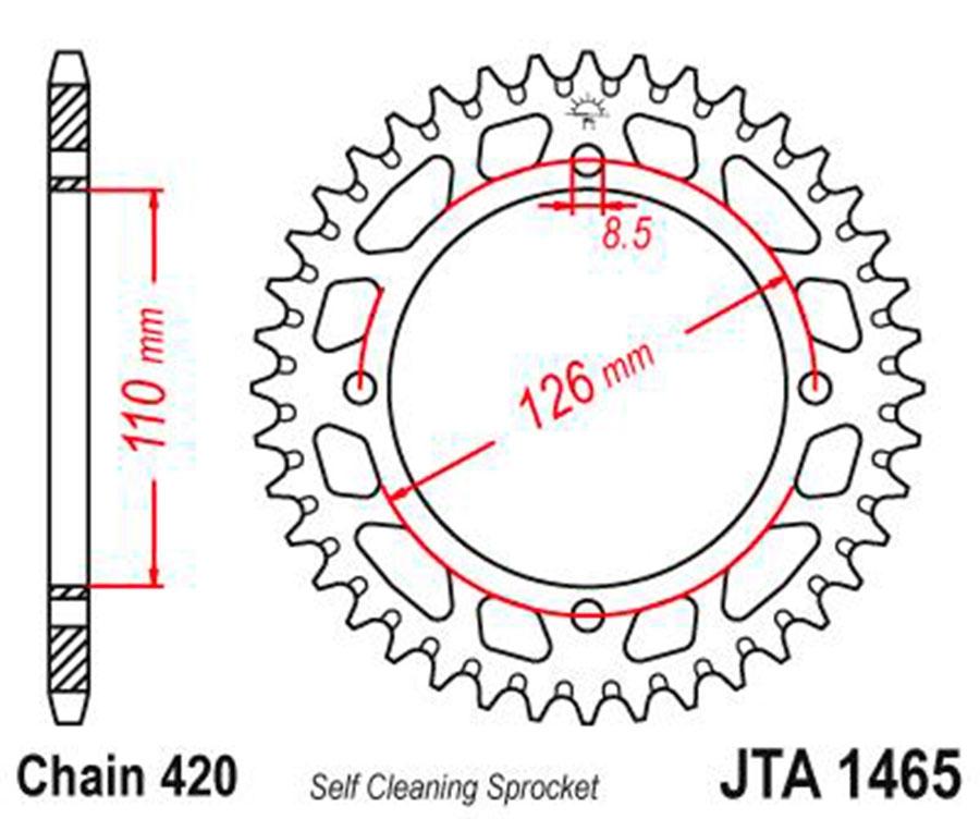PLATO CORONA JT ALUMINIO NEGRO JT 1465 CON 47T