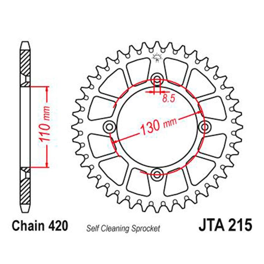 PLATO CORONA JT ALUMINIO ROJO JT 215 CON 48T
