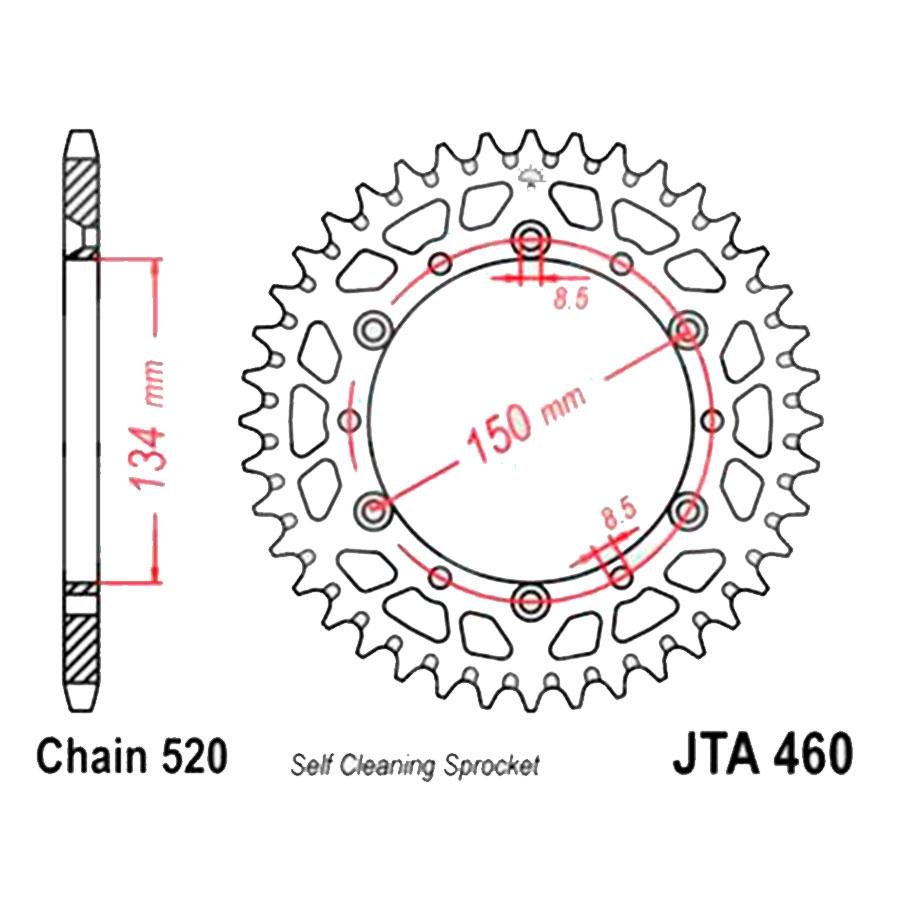 PLATO CORONA JT ALUMINIO NEGRO JT 460 CON 48T