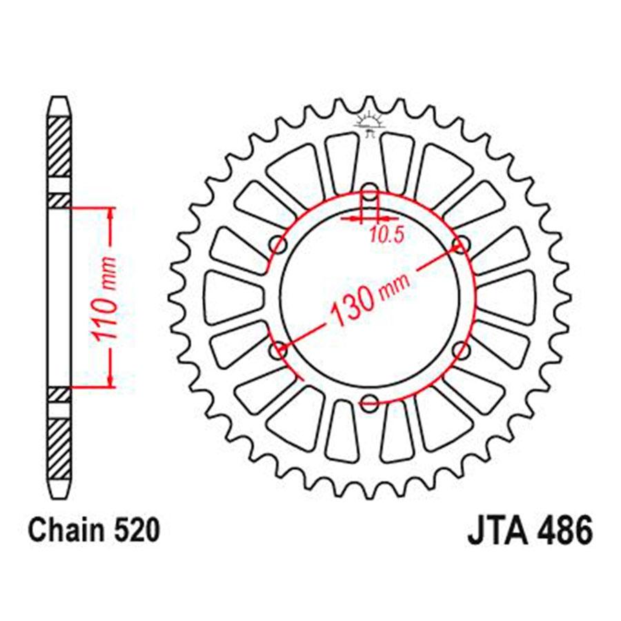 PLATO CORONA JT ALUMINIO NEGRO JT 486 CON 49T