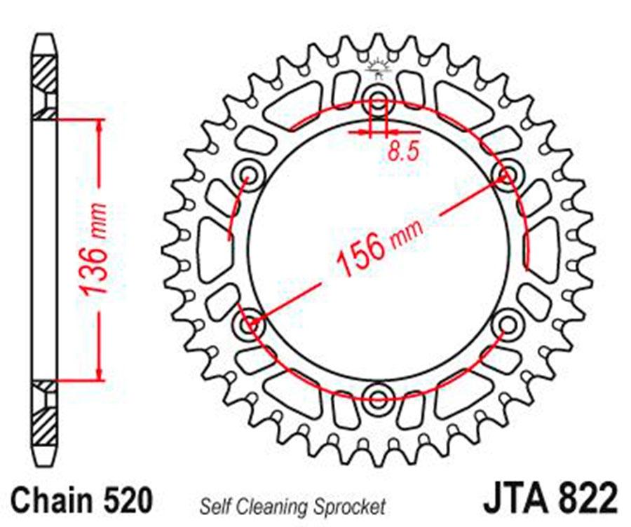 PLATO CORONA JT ALUMINIO NEGRO JT 822 CON 50T