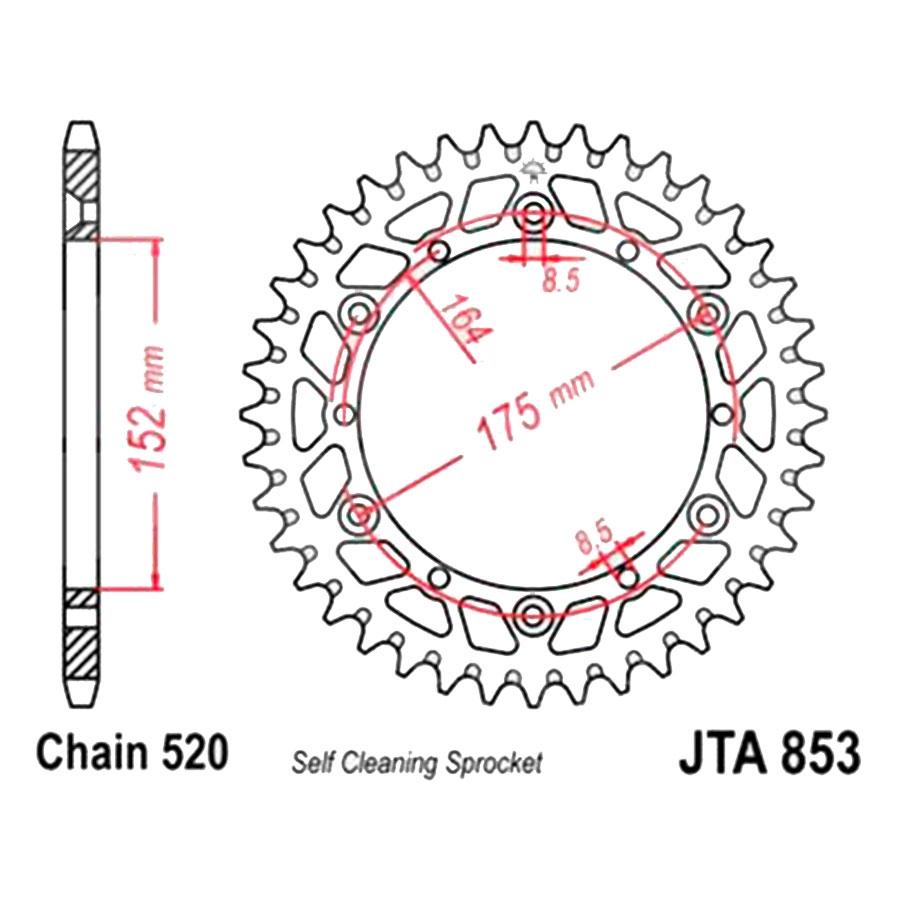 PLATO CORONA JT ALUMINIO NEGRO JT 853 CON 43T