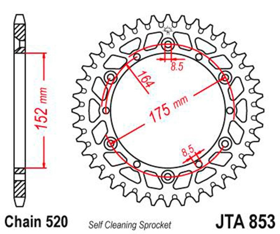 PLATO CORONA JT ALUMINIO NEGRO JT 853 CON 50T