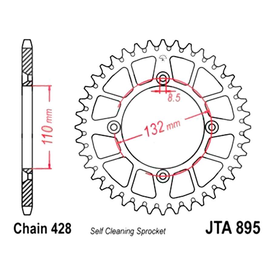 PLATO CORONA JT ALUMINIO NEGRO JT 895 CON 47T