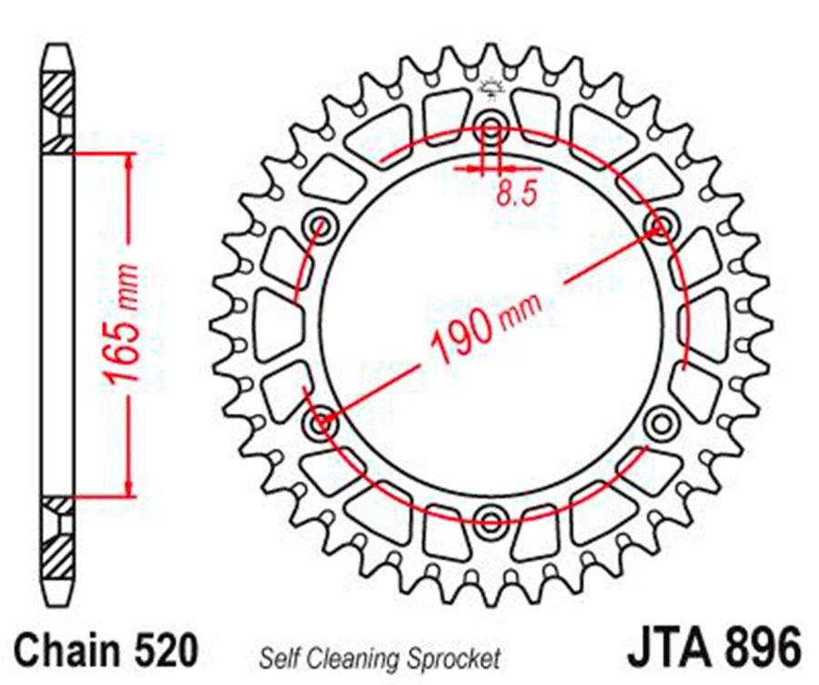 PLATO CORONA JT ALUMINIO NEGRO JT 896 CON 50T