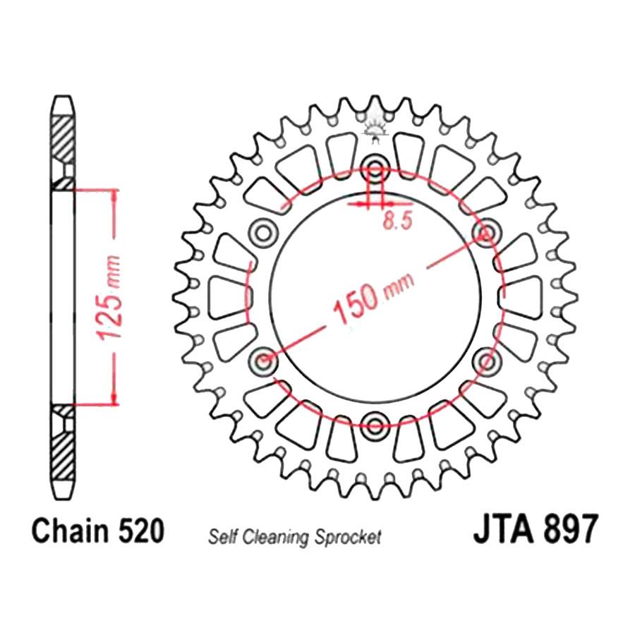 PLATO CORONA JT ALUMINIO NEGRO JT 897 CON 49T
